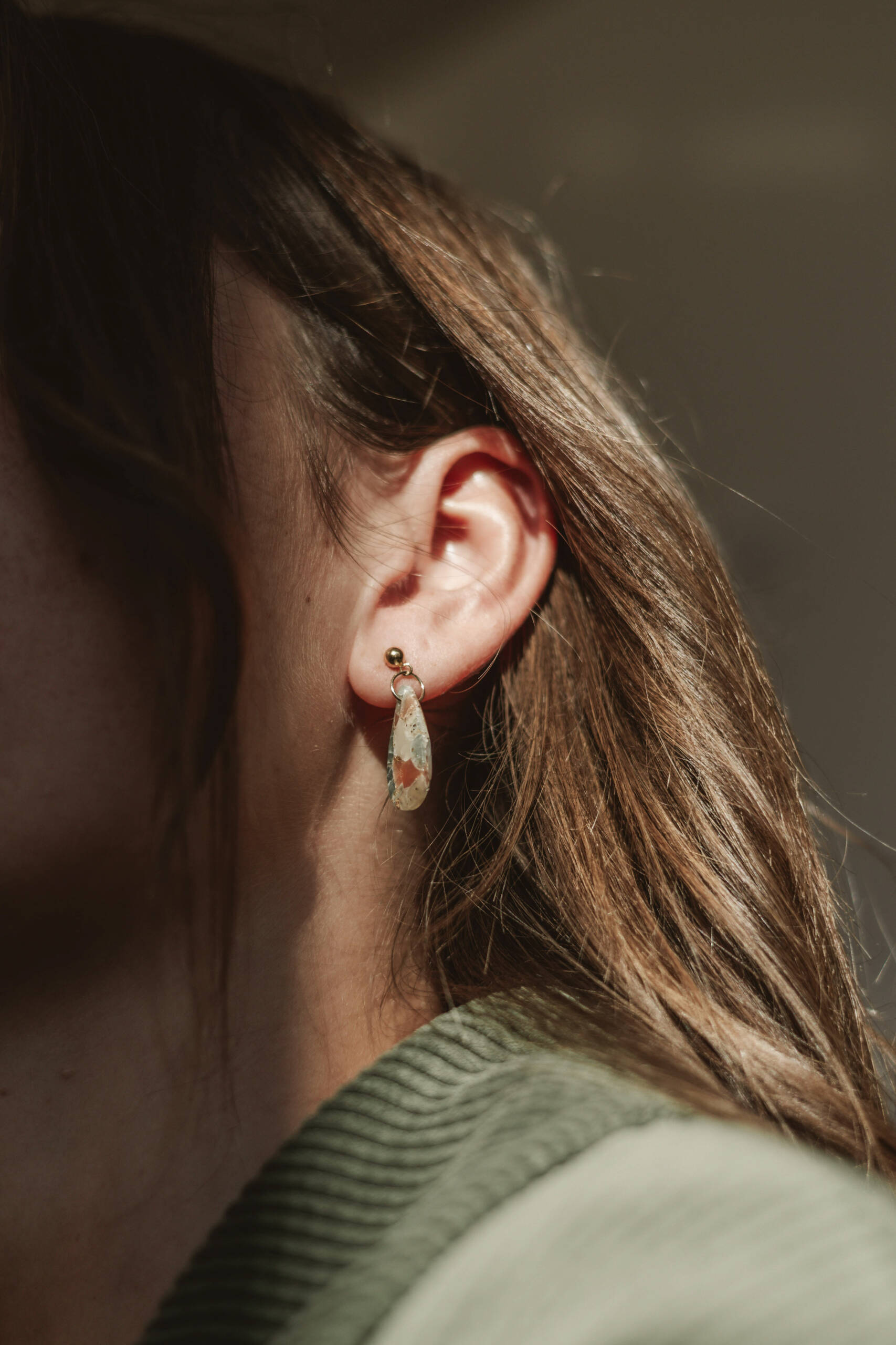 Boucle d'oreilles - Goutte Porcelaine