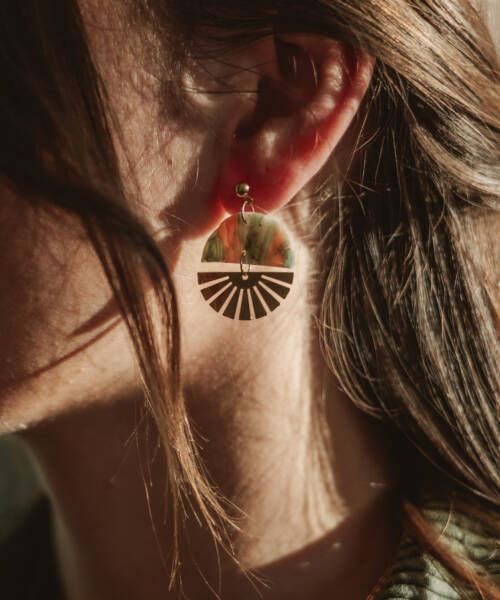 - imageBoucle d&rsquo;oreilles Soleil –  porcelaine